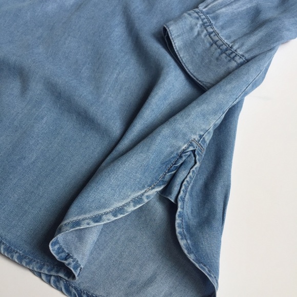 Denim Chambray Shirt Dress Tunic Kimono - Picture 4 of 13